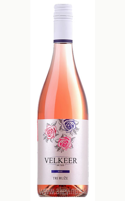 Velkeer Tri ruže rosé 2017 akostné značkové polosuché