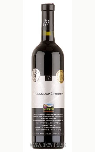 Víno Dudo Rulandské modré 2015 výber z hrozna